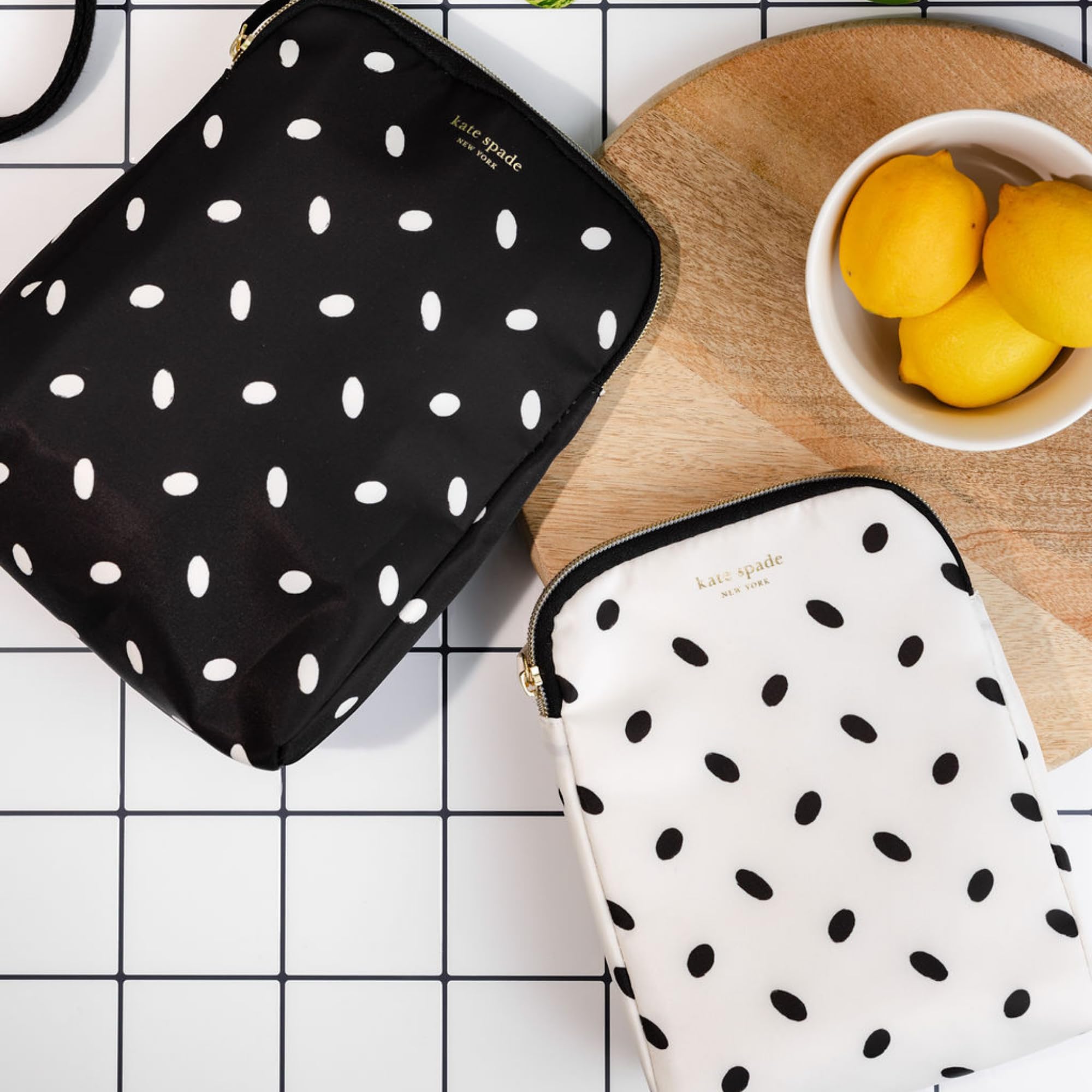 kate spade new york Insulated Snack Bag Set, Almond Dot | 2 Piece